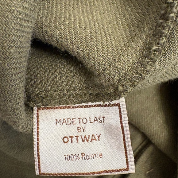 Men's Ottway The Label Army Green Chore Jacket Easton Australia XL 100% Ramie - Picture 5 of 6